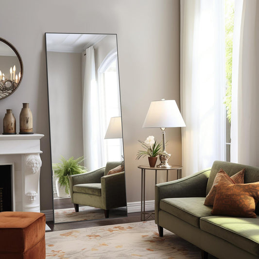 Full Length Mirror Standing Rectangle Floor Mirrors Body Dressing Wall-Mounted Mirror