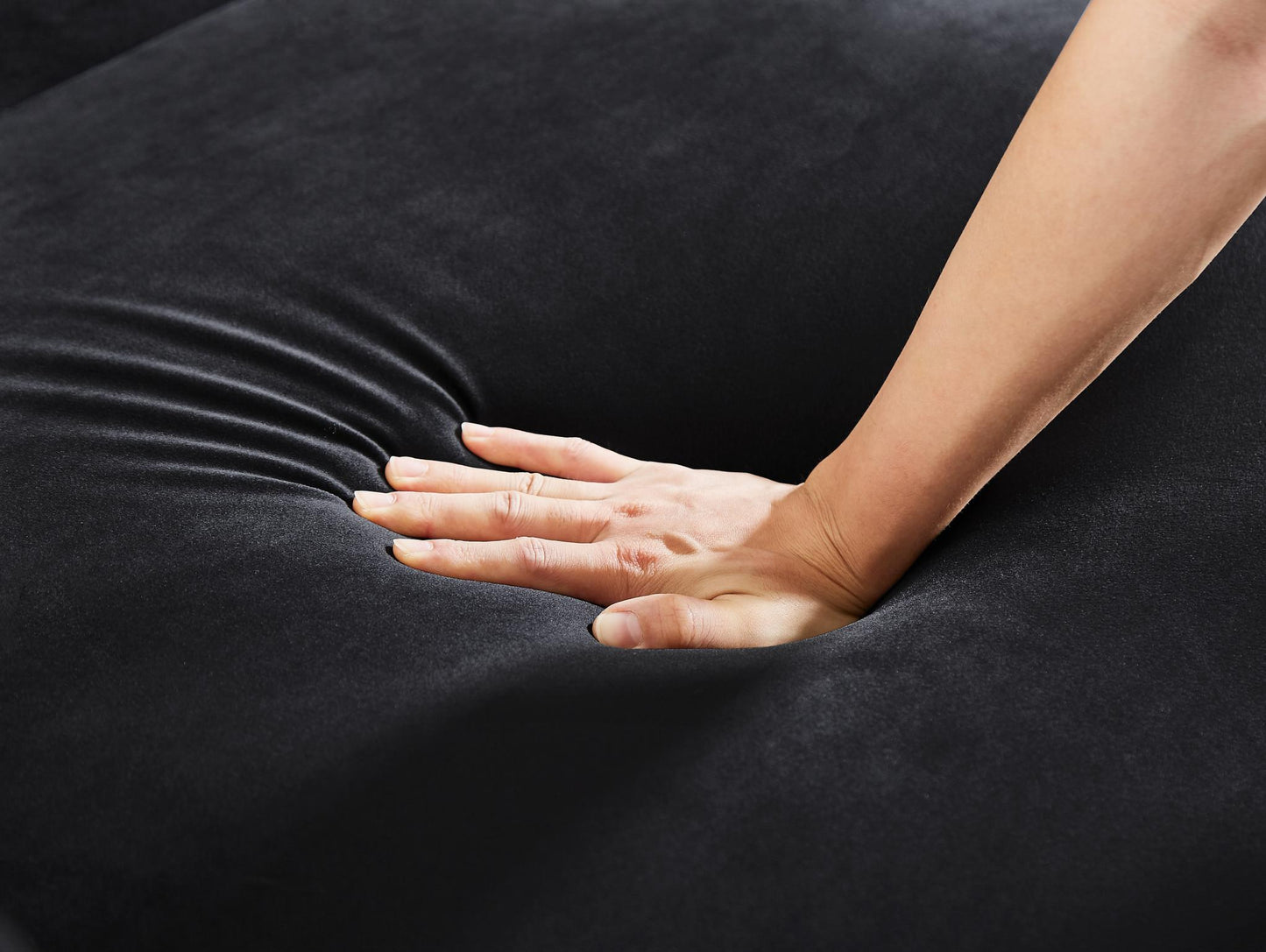 Black Velvet Loveseat for Living Room with Pillows