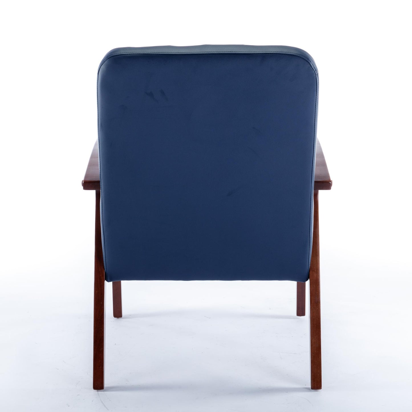 Mid Century Single Armchair Sofa Accent Chair Retro Modern Solid Wood Armrest Accent Chair, Fabric Upholstered Wooden Lounge Chair