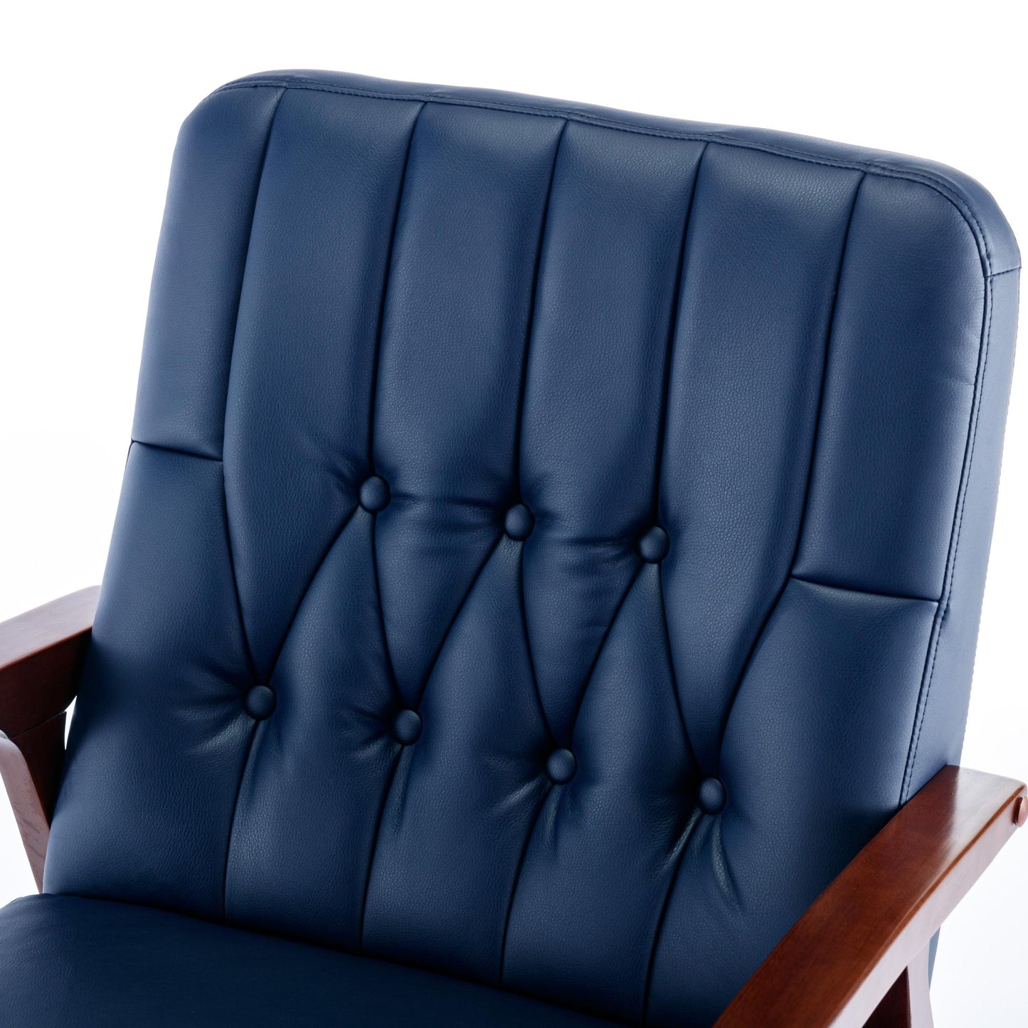 Mid Century Single Armchair Sofa Accent Chair Retro Modern Solid Wood Armrest Accent Chair, Fabric Upholstered Wooden Lounge Chair