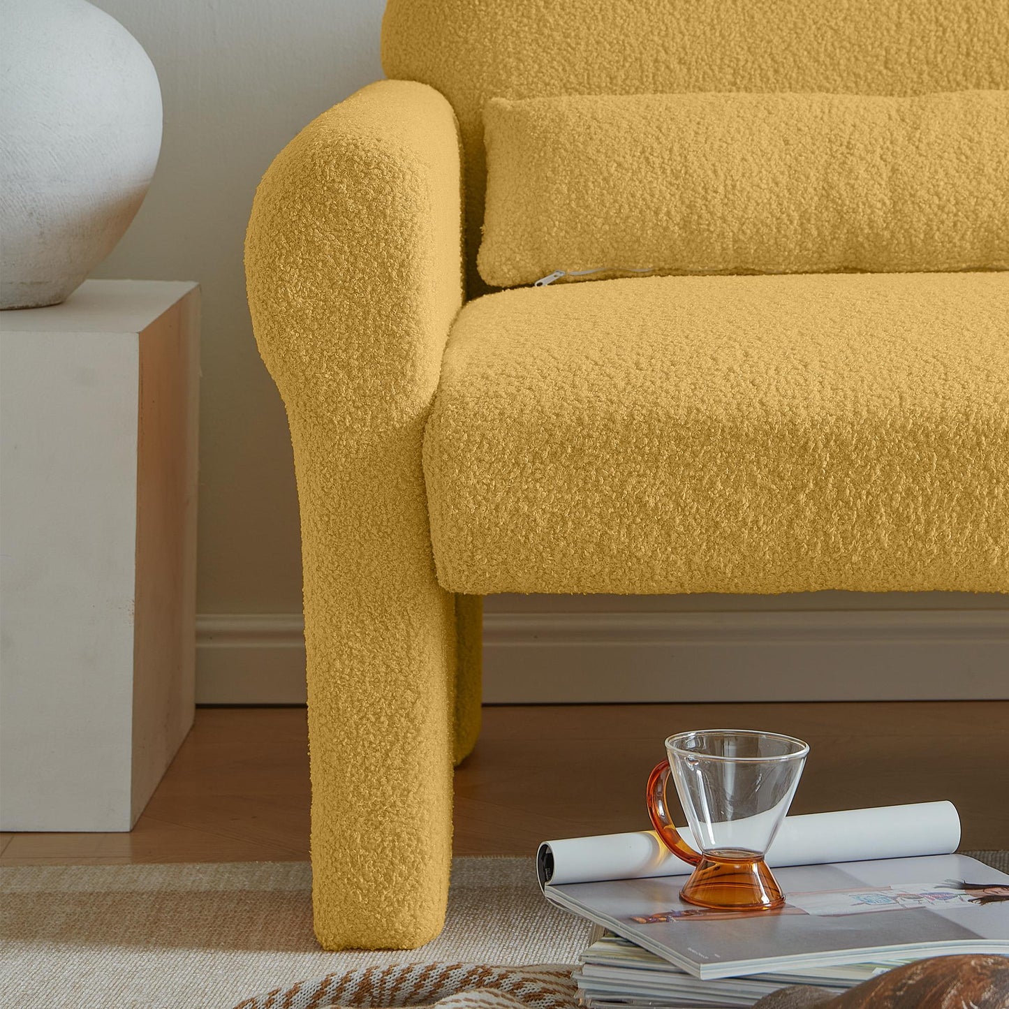 modern teddy fabric loveseat for Living room