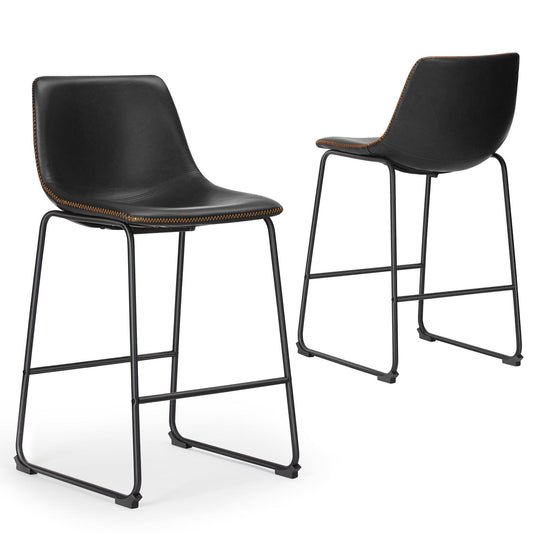 Metal Bar Stools Counter Height- Dining Chair Set of 2