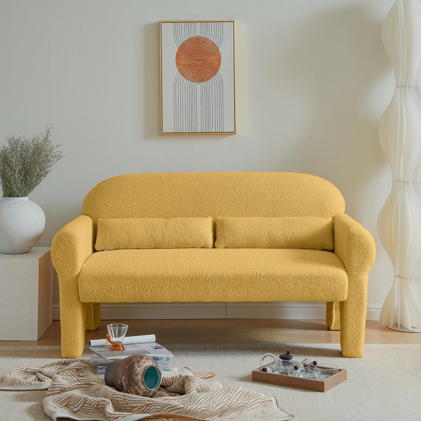 modern teddy fabric loveseat for Living room
